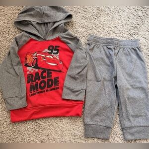 Disney Cars Lightning McQueen Hoodie & Joggers - Red and Gray 12 months
